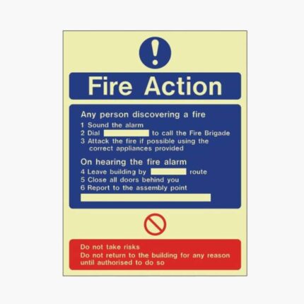 Fire Action Sign Standard 150x200mm