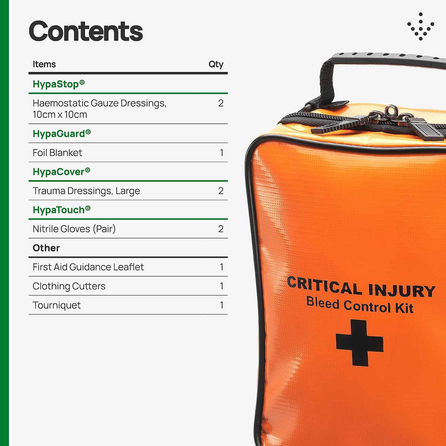 K6010 - HypaStop Critical Injury Bleed Control Kit in a Bag, British Standard Compliant - 3