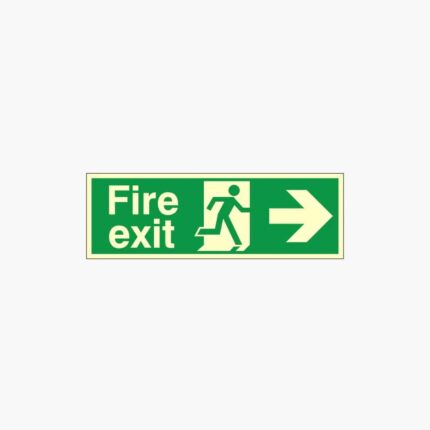 Arrow Right Fire Exit Photoluminescent Sign 400mm x 150mm
